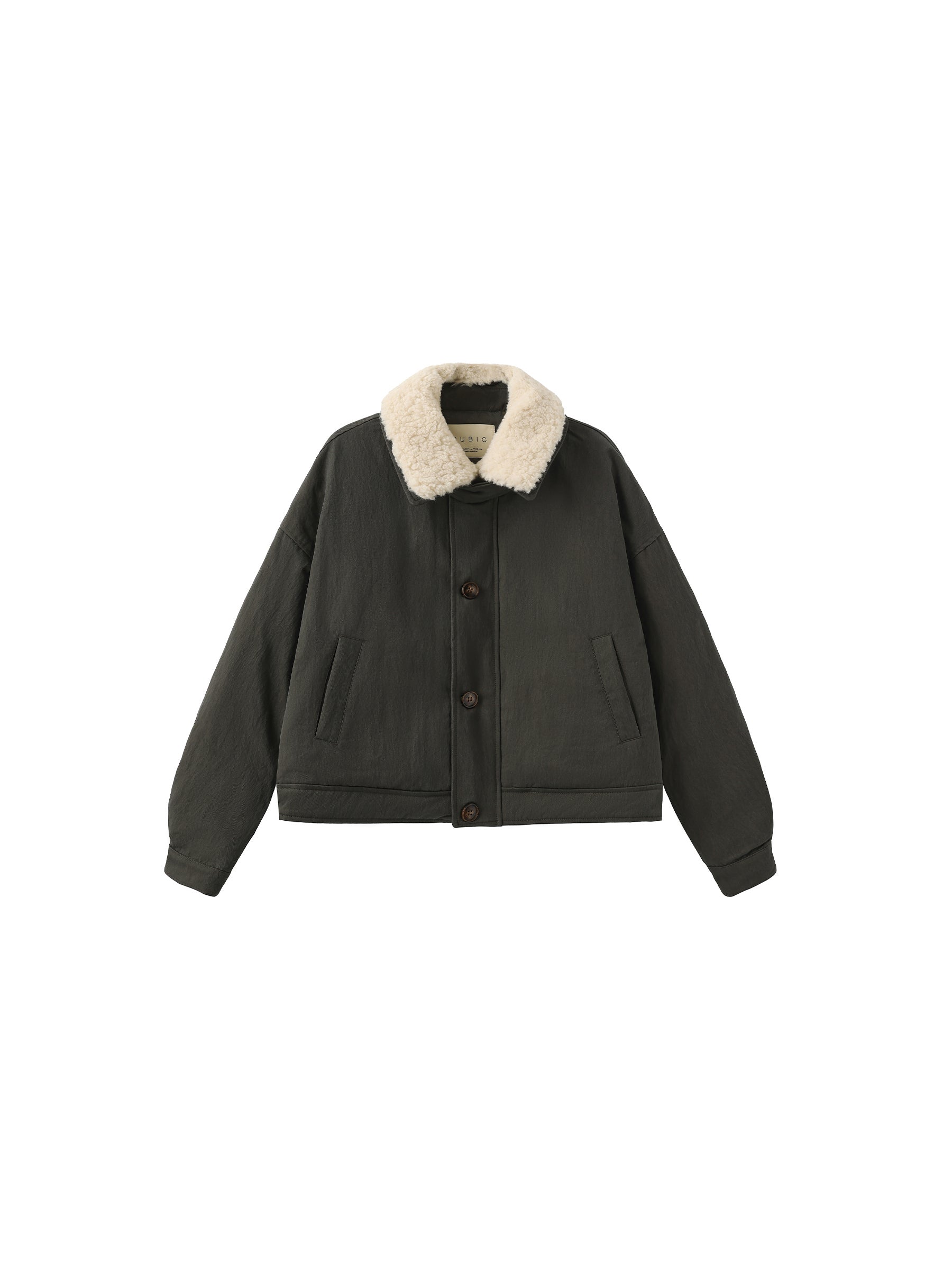 Removable Fur Collar High Neck Down Coat-14
