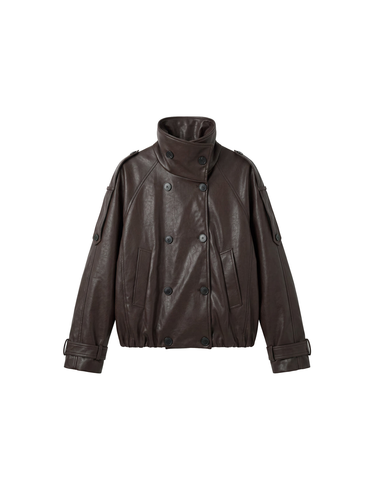 CUBIC Faux Leather Down Jacket-15