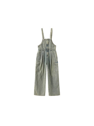Denim Cargo Overalls