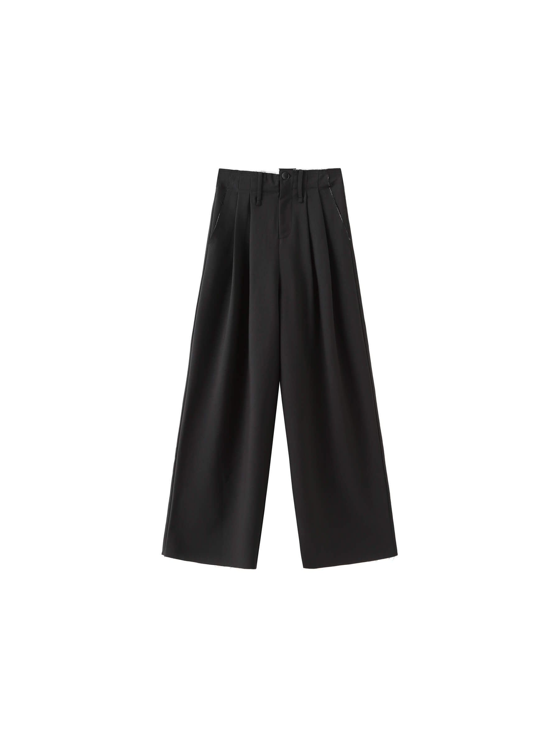 Asymmetric Waistband Tailored Trousers-17