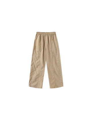 Loose-Fit Elastic Waist Tapered Trousers