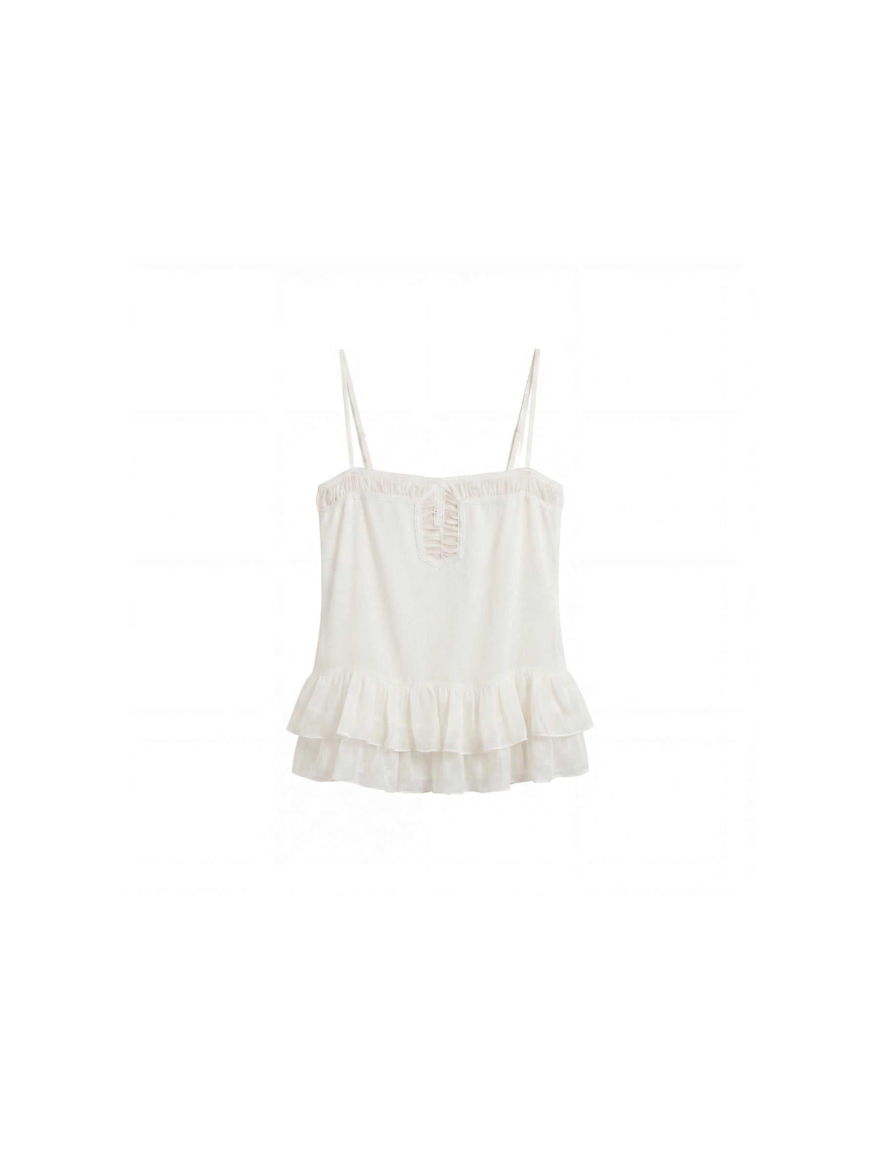 CUBIC Lace V-Neck Ruffle Floral Camisole-15