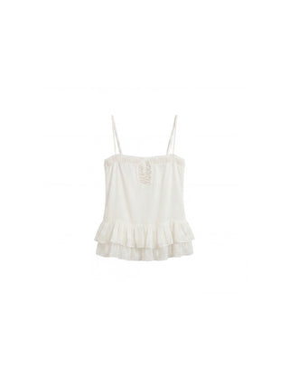 CUBIC Lace V-Neck Ruffle Floral Camisole