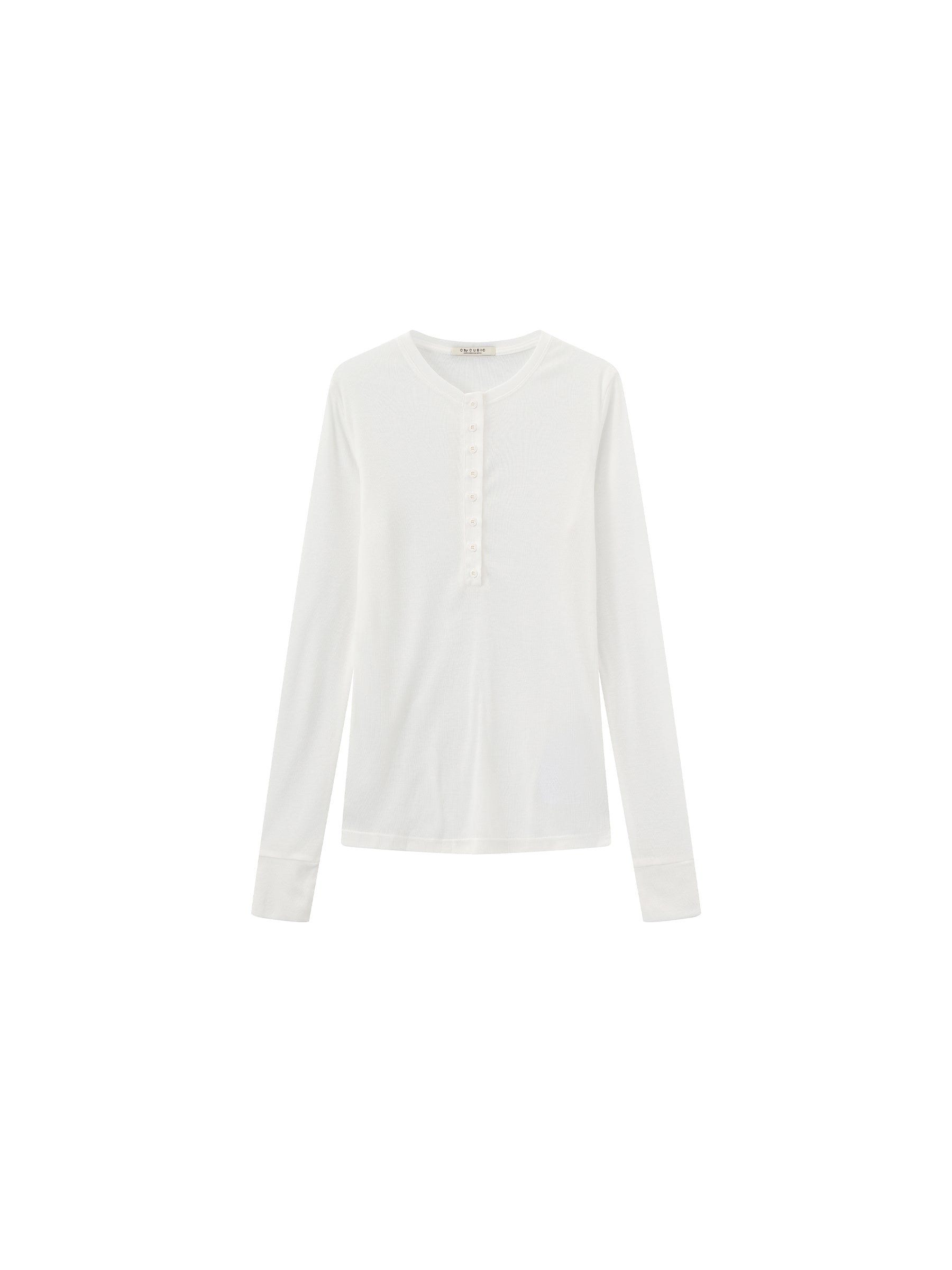 C by CUBIC Henley Neck Slim-Fit Long-Sleeve Top-13