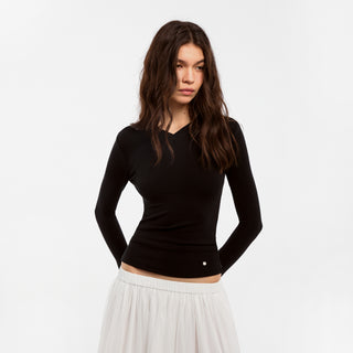 CUBIC Wool Blend V-Neck Knit T-Shirt