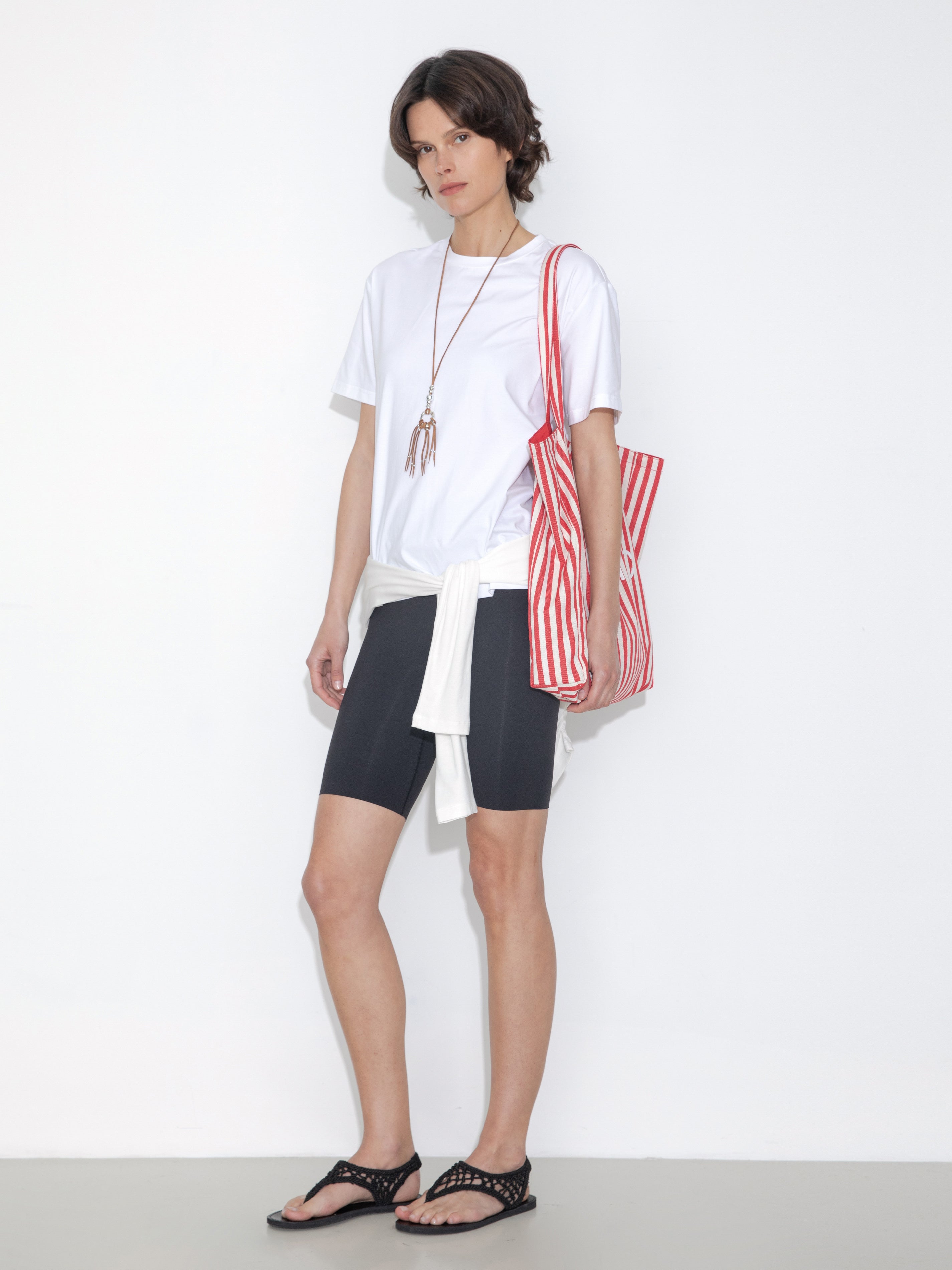 C by CUBIC Oversized Crew Neck Solid T-Shirt-16