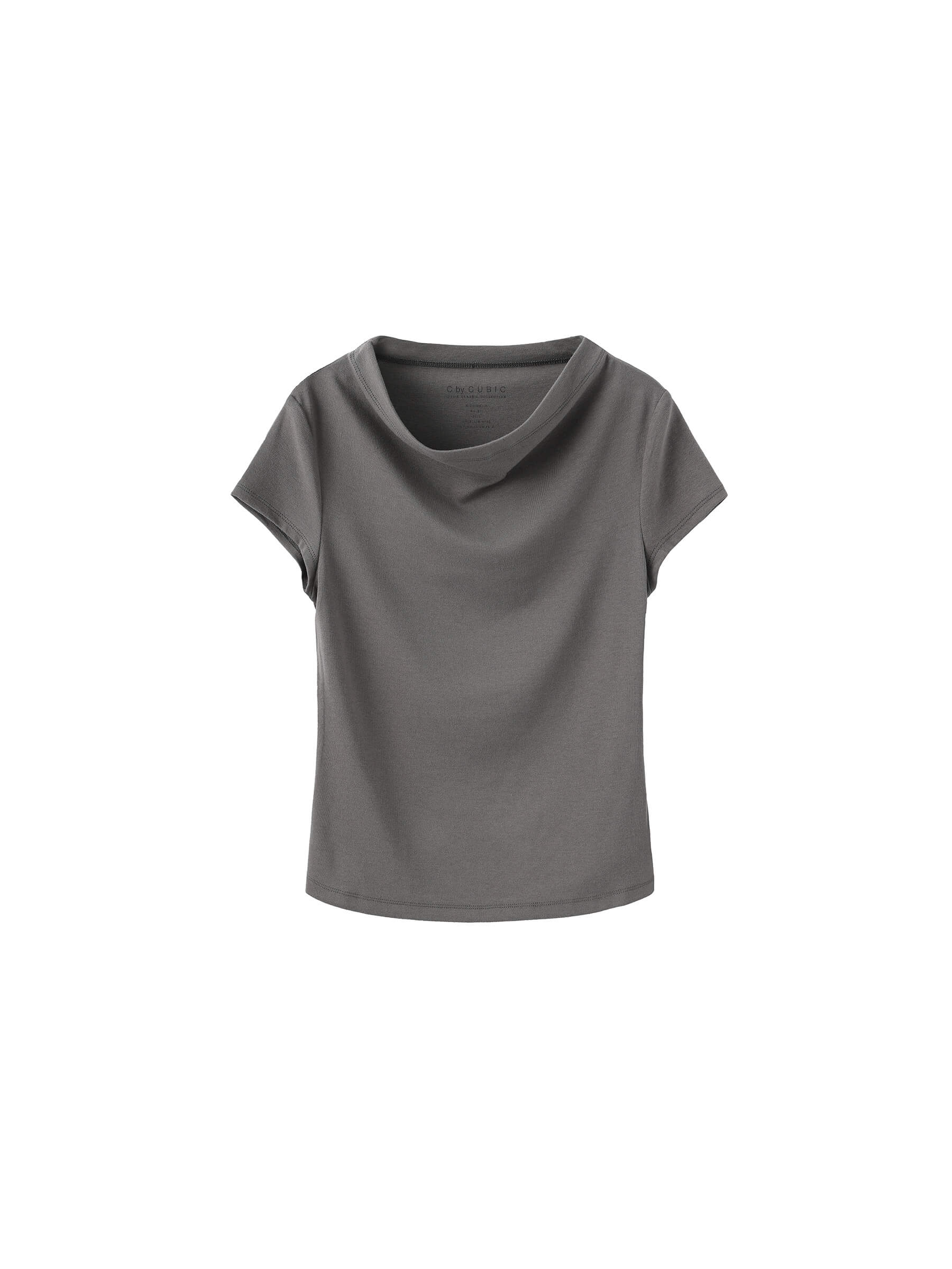 C by CUBIC Draped Neck Short-Sleeve T-Shirt-16