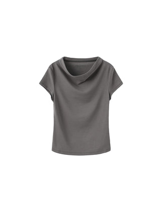 C by CUBIC Draped Neck Short-Sleeve T-Shirt