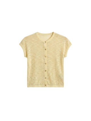 CUBIC Viscose Blend Short-Sleeve Sheer Cardigan