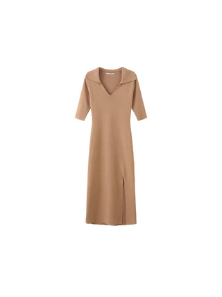 3/4 Sleeve Slitted Dress