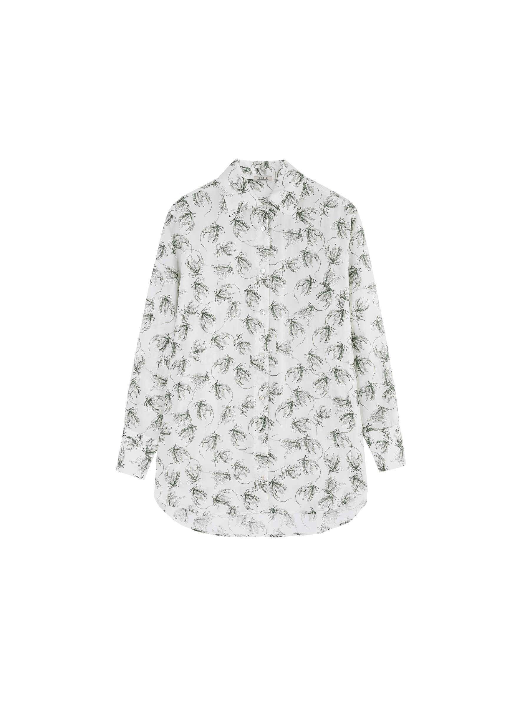 Loose Printed Sheer Shirt-17