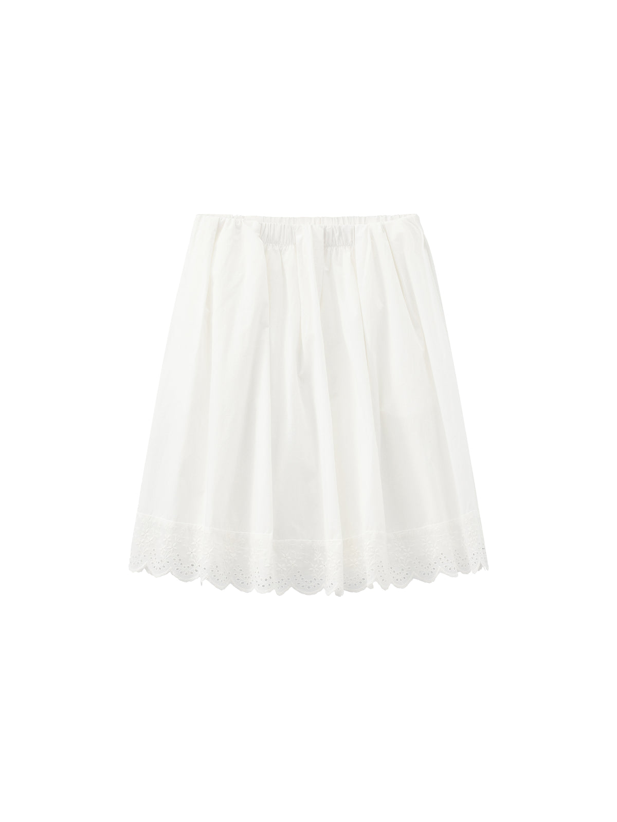 Embroidered A-Line Cotton Midi Skirt-15