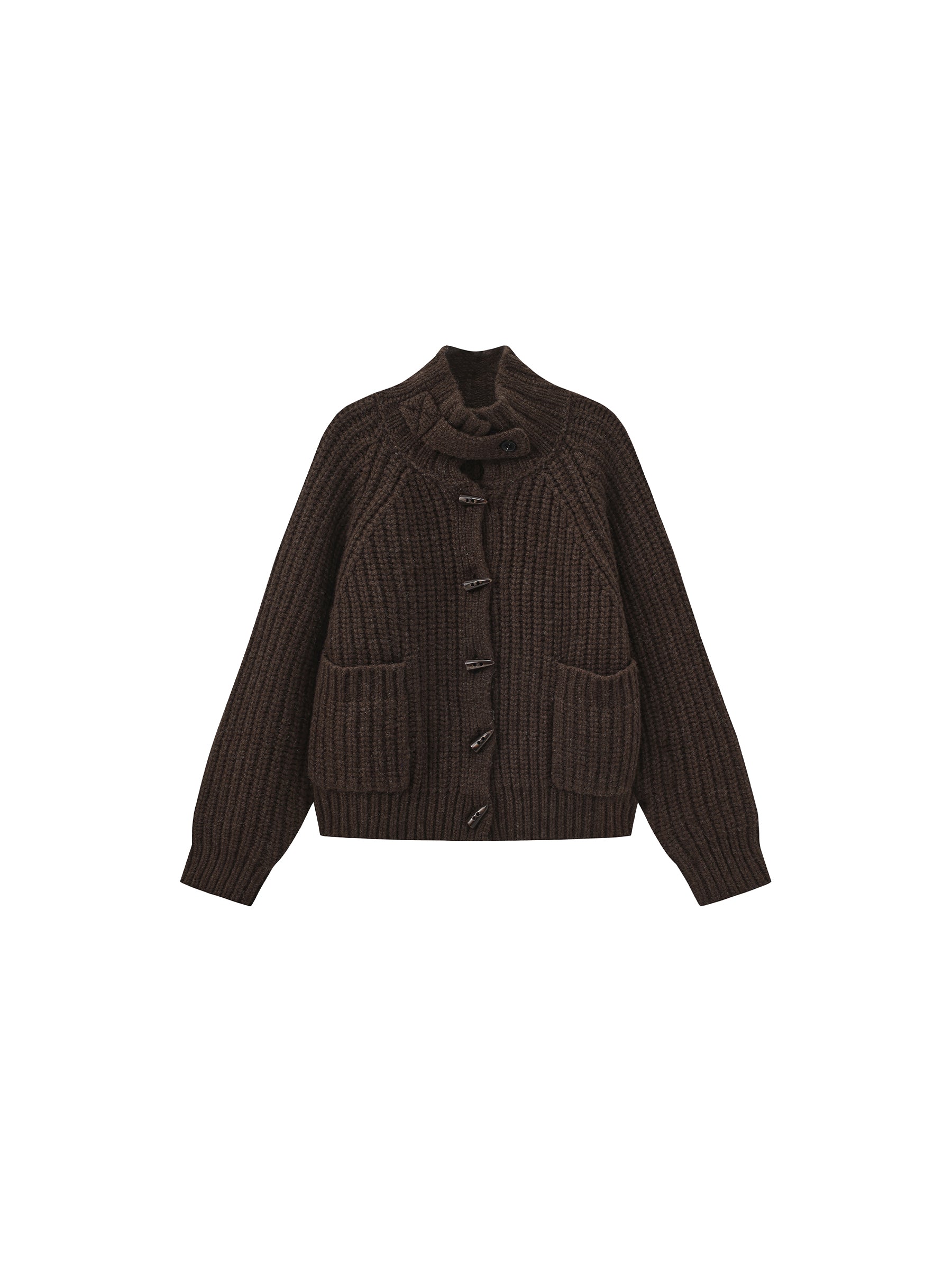 100% Wool Convertible Collar Short Cardigan Coat-15