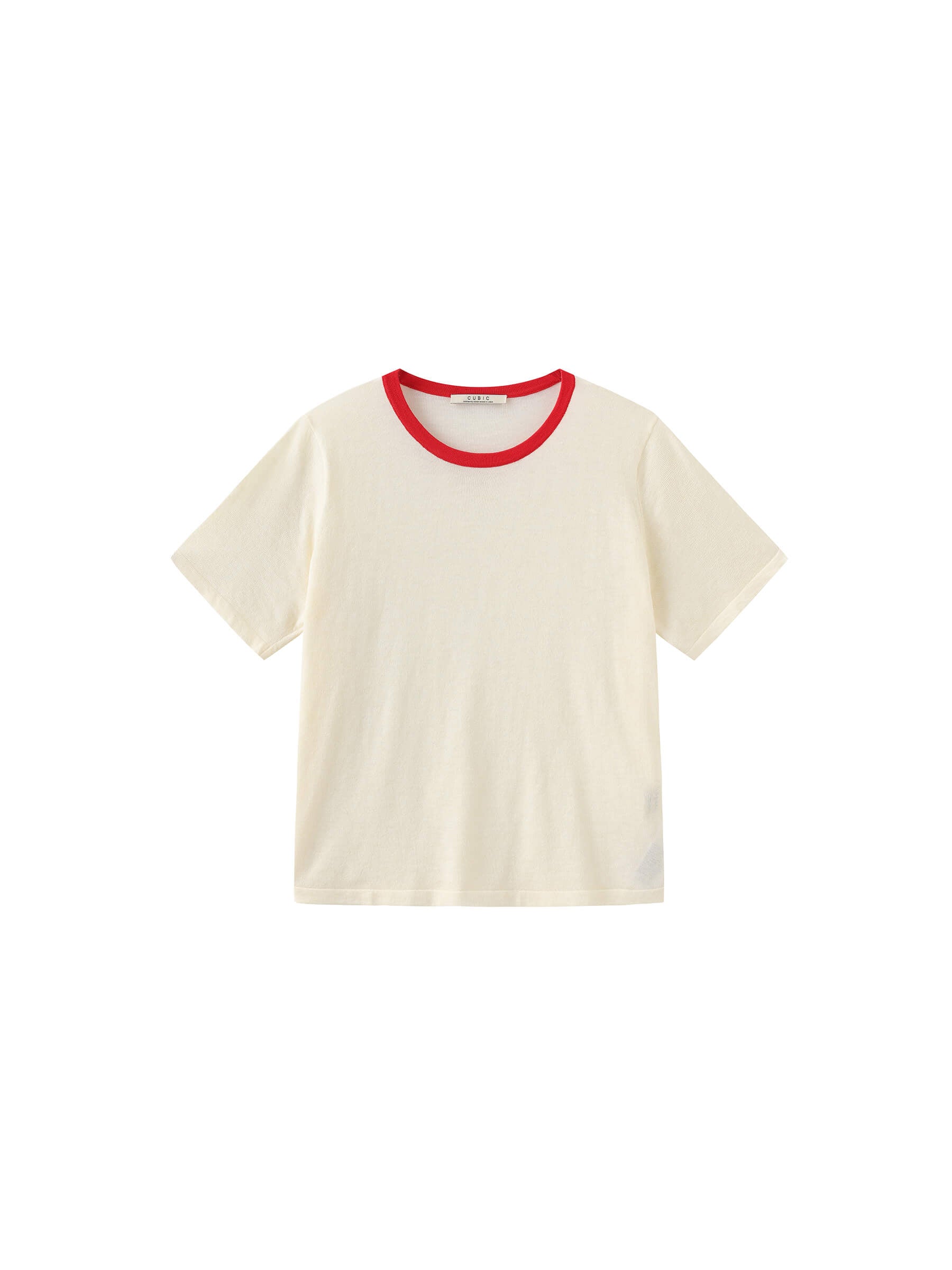 Contrast Color T-shirt with Wool Blend-13
