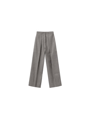 Draped Pleated Wide-Leg Pants