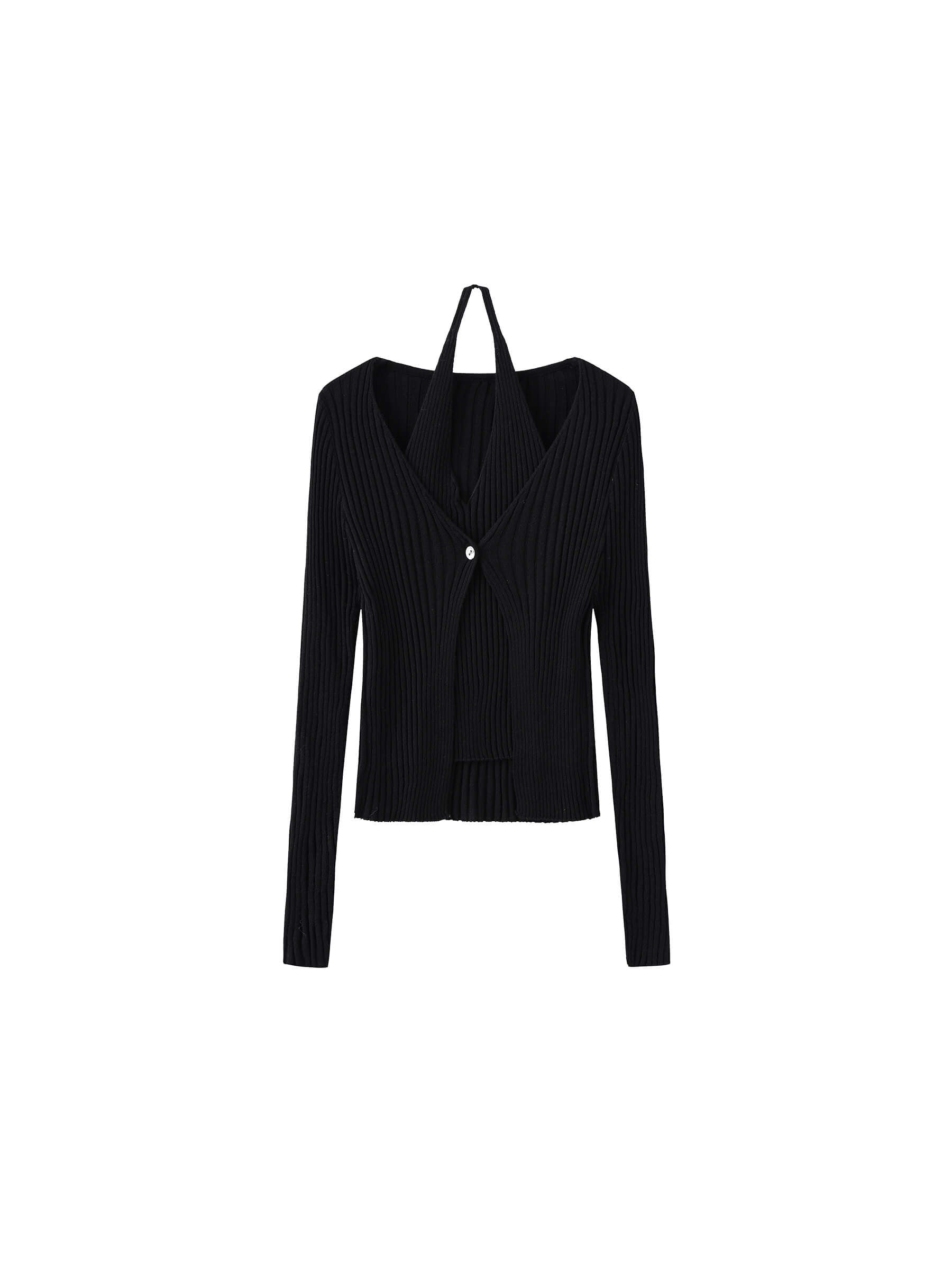 Single Button Cardigan with Wool Blend-17