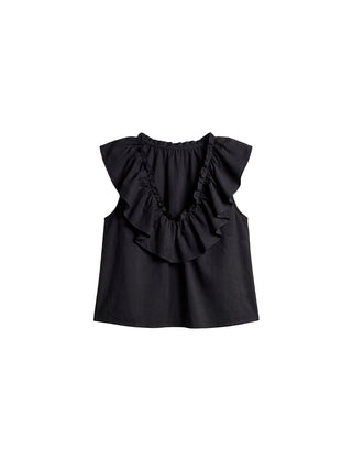 CUBIC Ruffle V-Neck Sleeveless Blouse