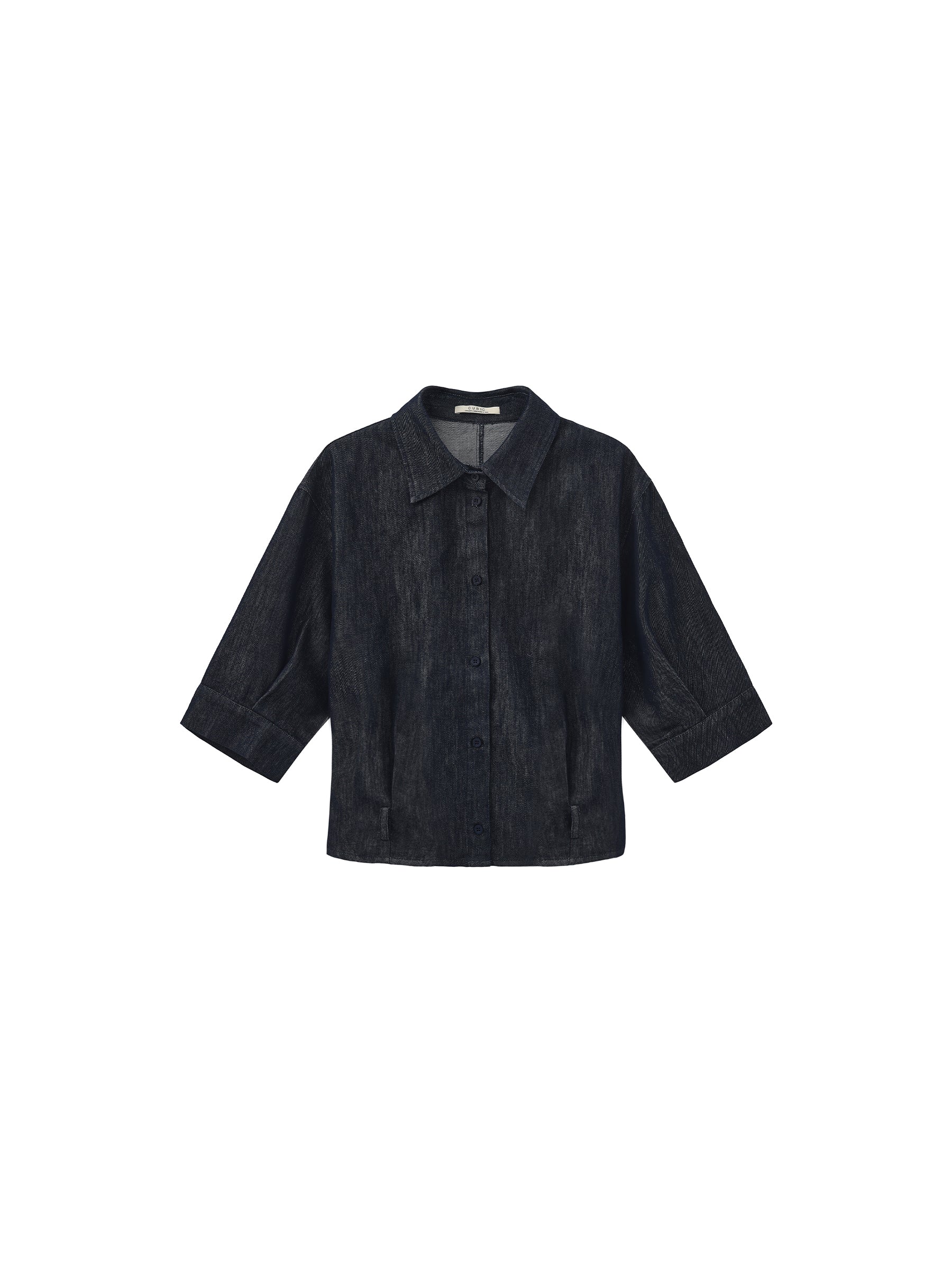 CUBIC Waist-Cinching Cropped Shirt-15