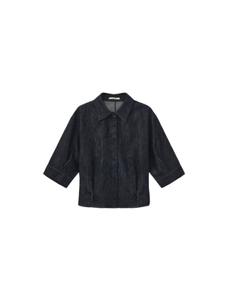 CUBIC Waist-Cinching Cropped Shirt