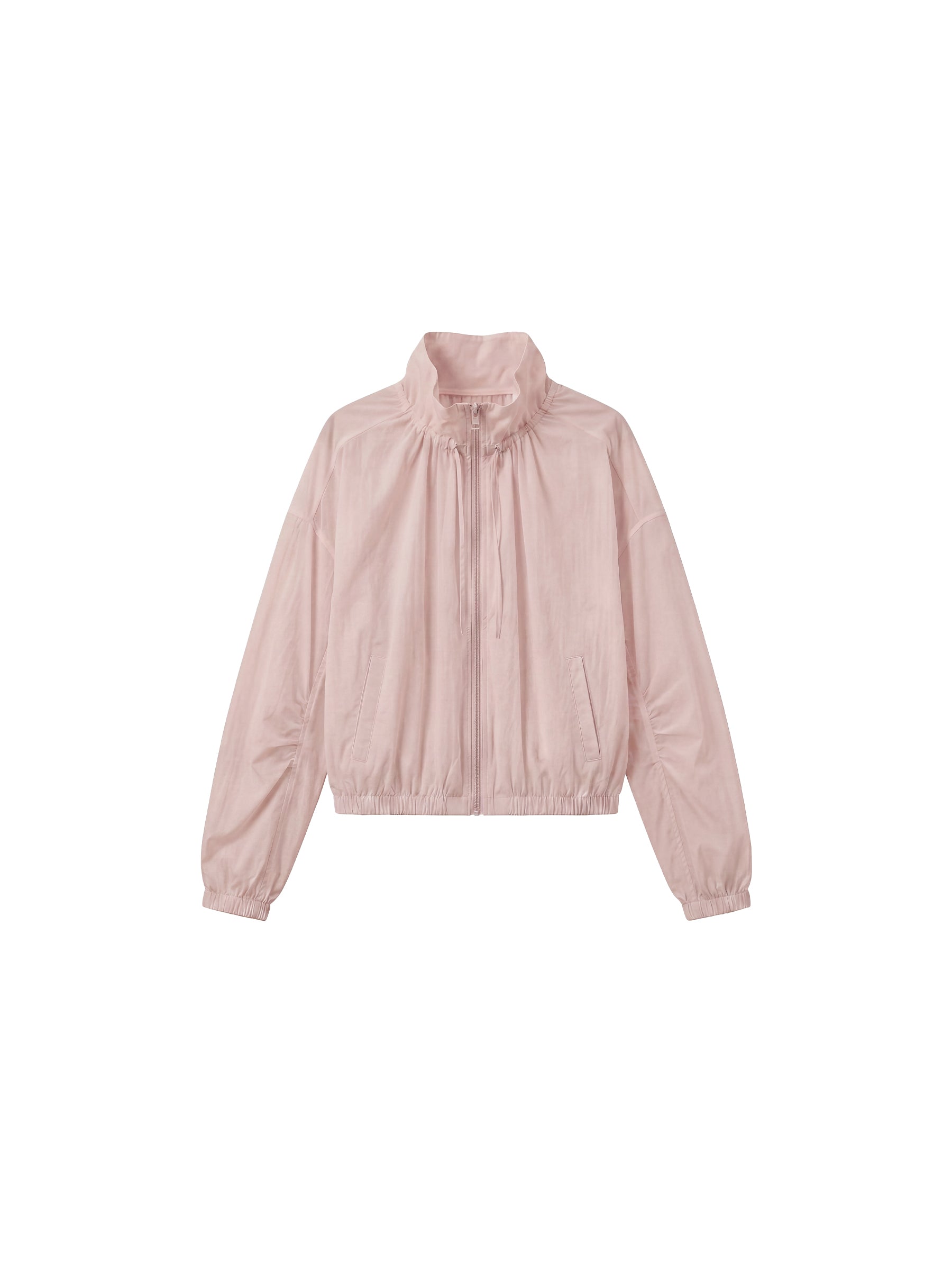 CUBIC Nylon Drawstring Collar Sheer Windbreaker Jacket-15