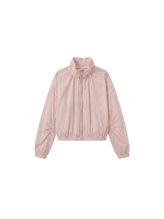 CUBIC Nylon Drawstring Collar Sheer Windbreaker Jacket