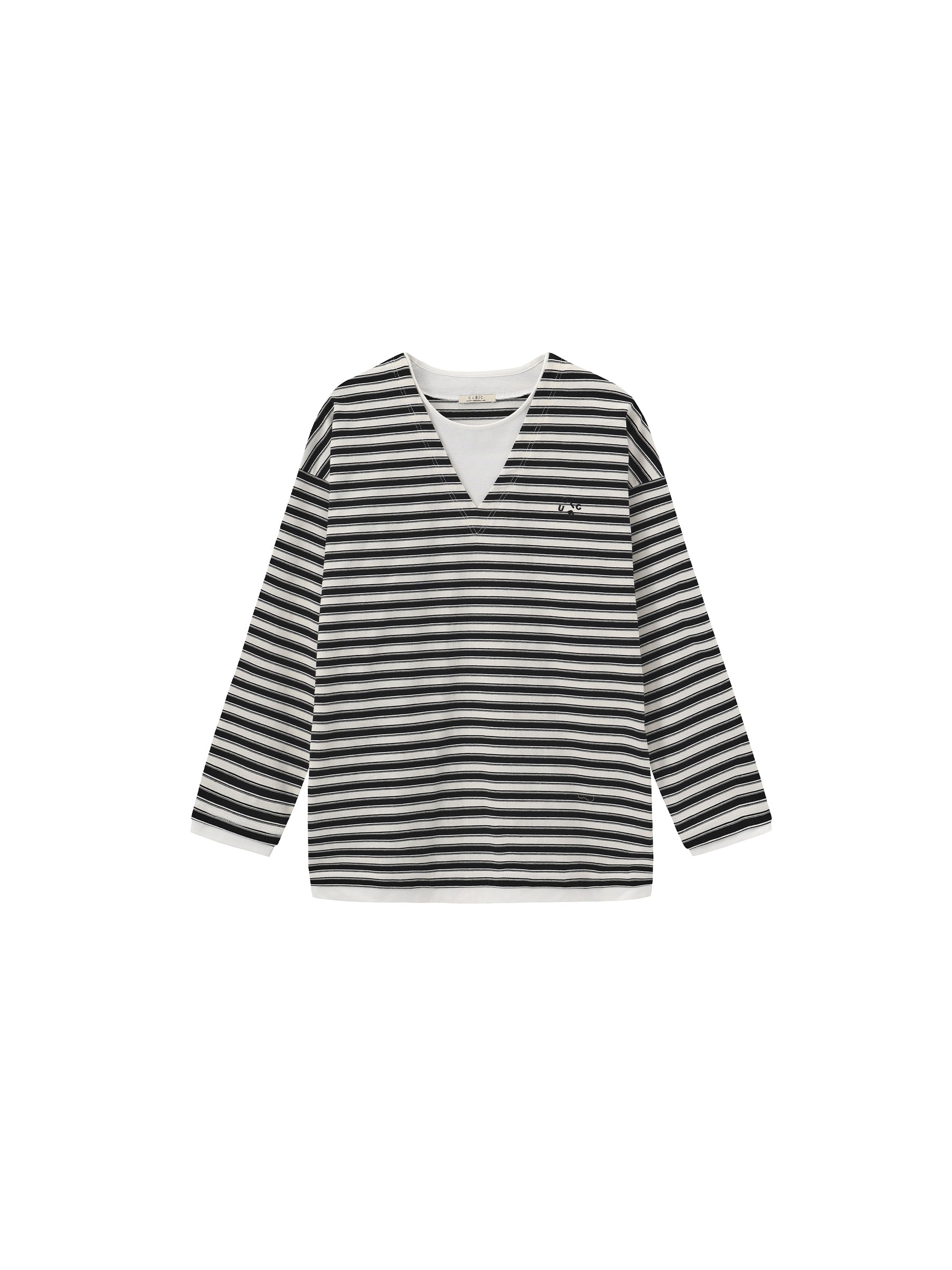 Contrast Stripe Oversized Long-Sleeve Top-15