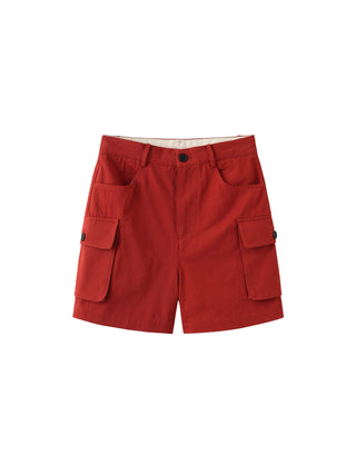 100% Cotton Casual Utility Straight-Leg Shorts