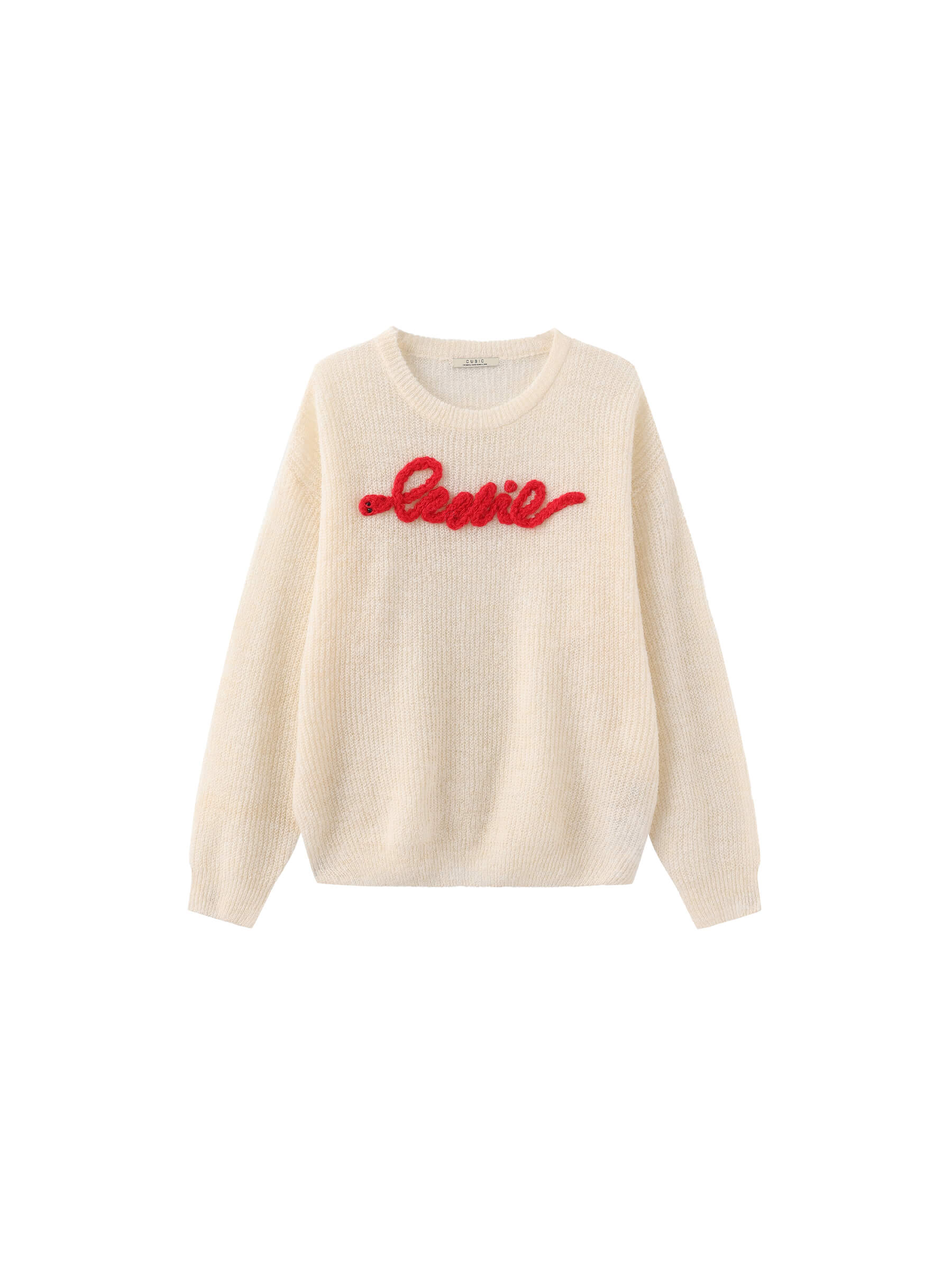 "CUBIC" Embroidered Crewneck Sweater-15
