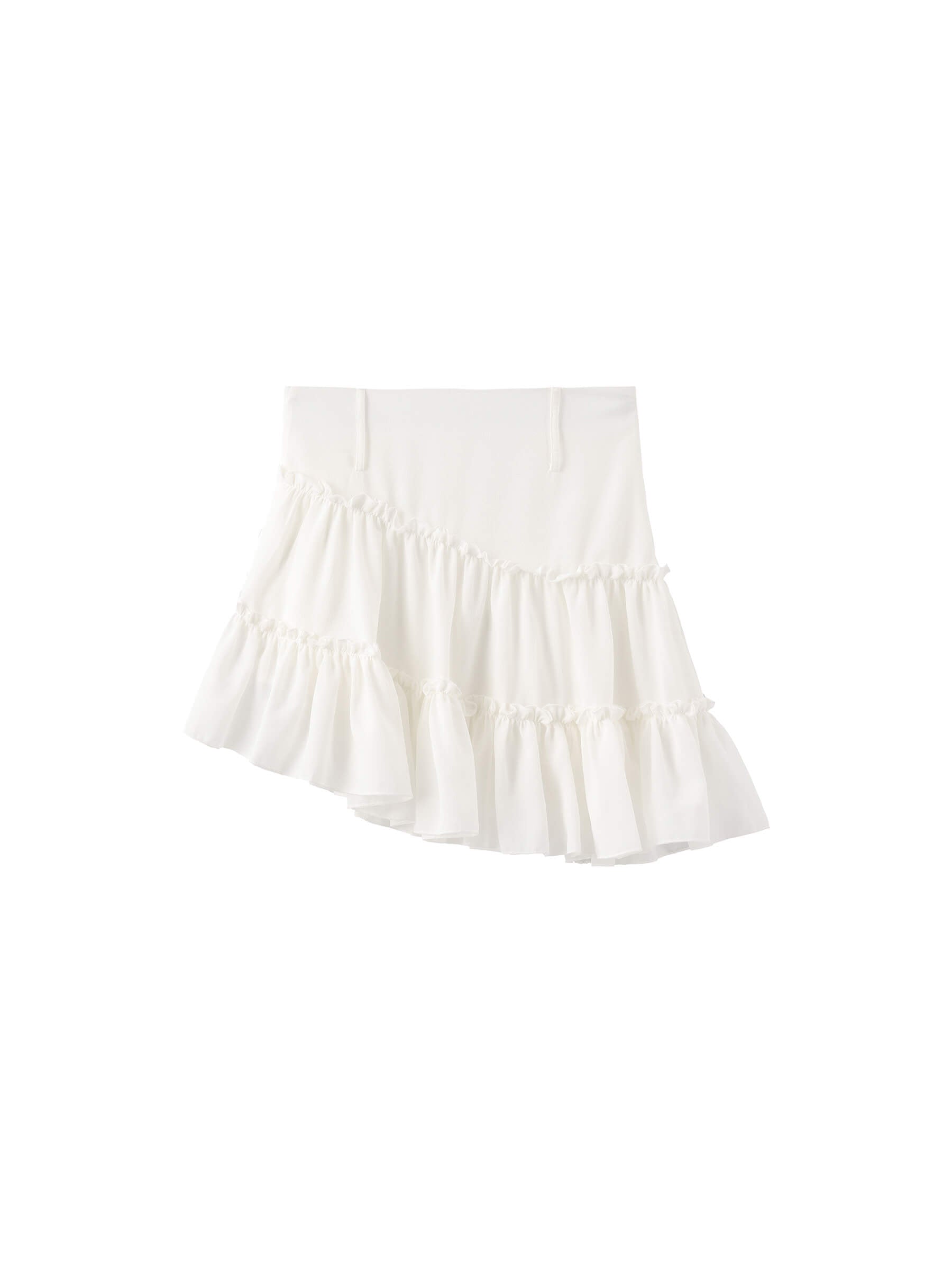 Asymmetrical Ruffled Mini Skirt-17