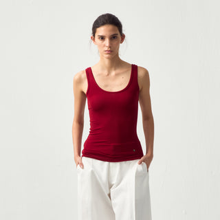 CUBIC Lyocell Wool Blend U-Neck Fitted Tank