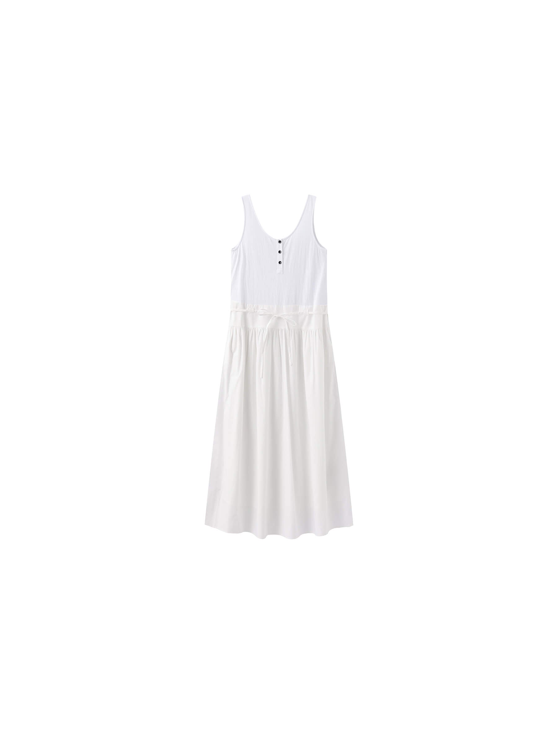 Panelled Henley Neck Vest Dress-17