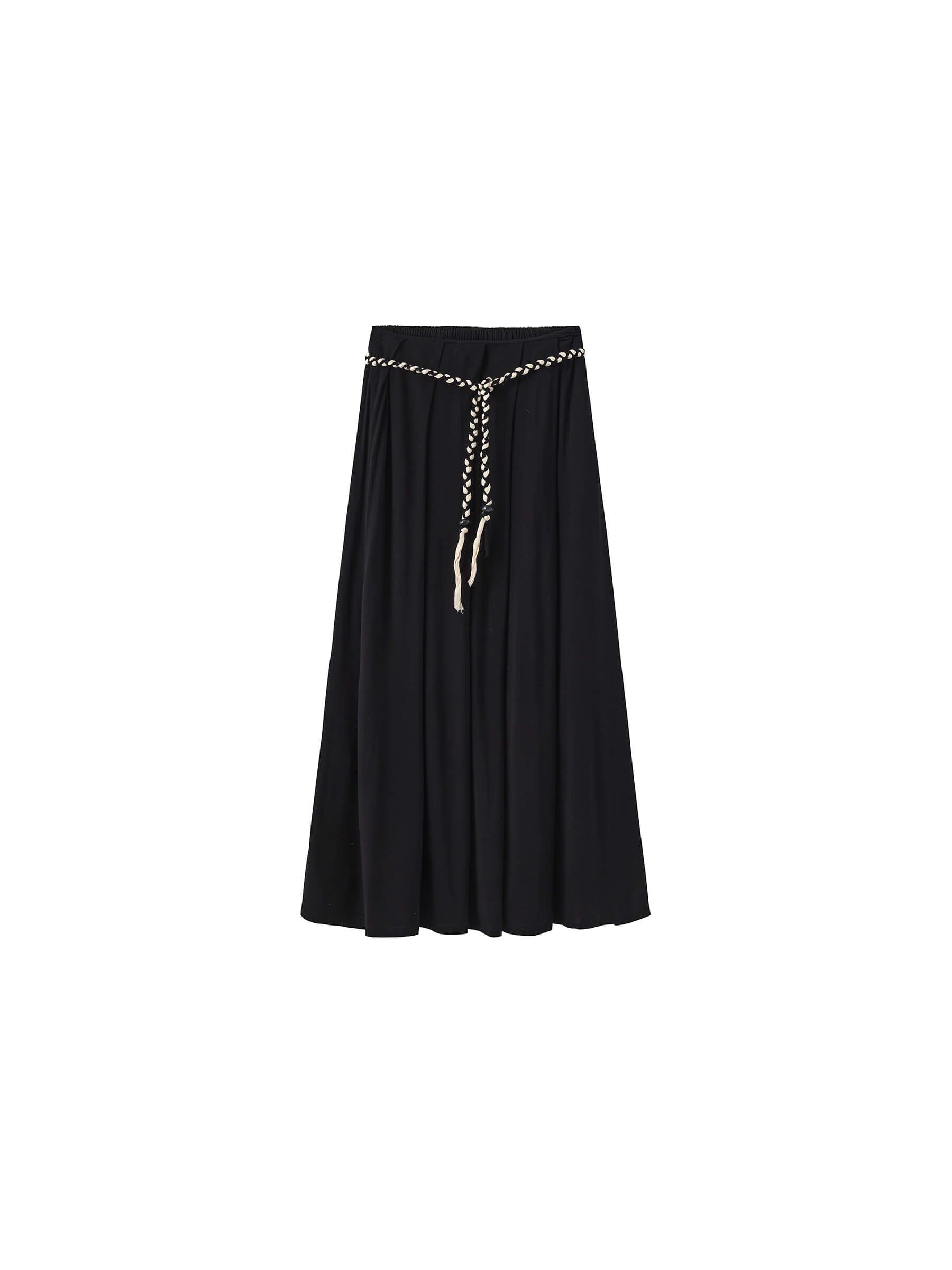 Pleated Hand-Braided High-Stretch Maxi Skirt-17
