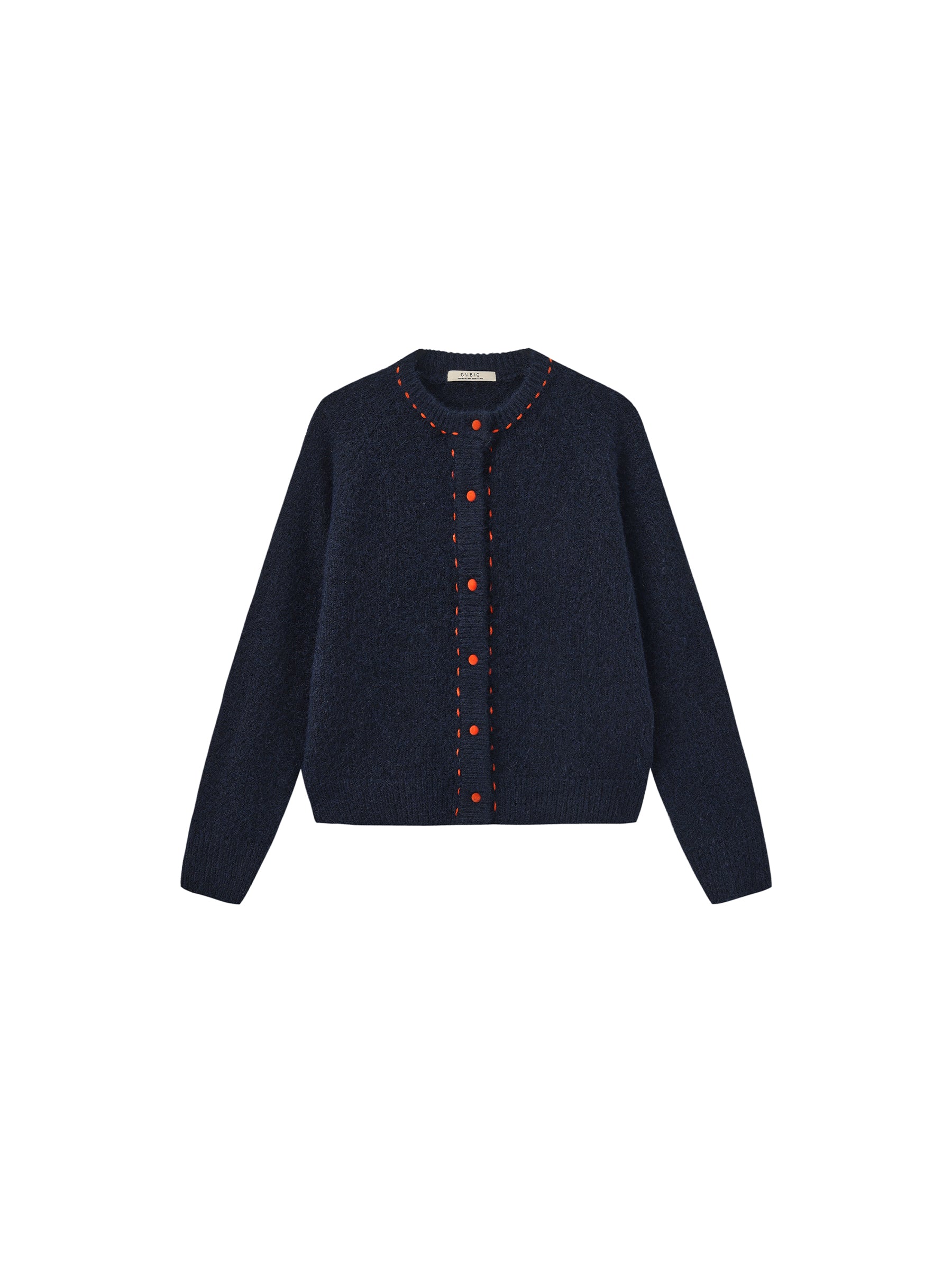 Wool-Blend Contrast Ribbed Cuff Cardigan-15