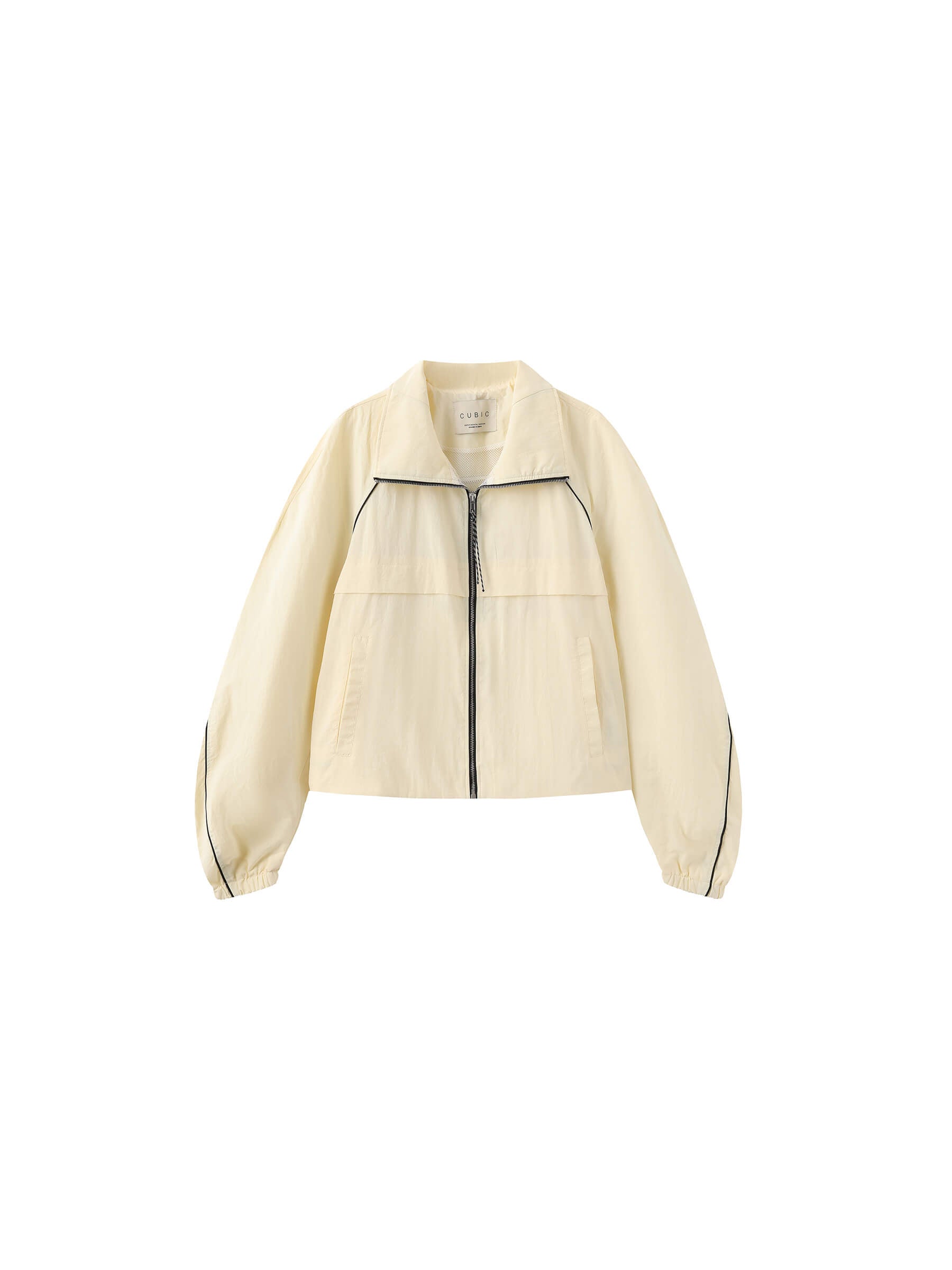 Color-Block Zipper Short Jacket-15