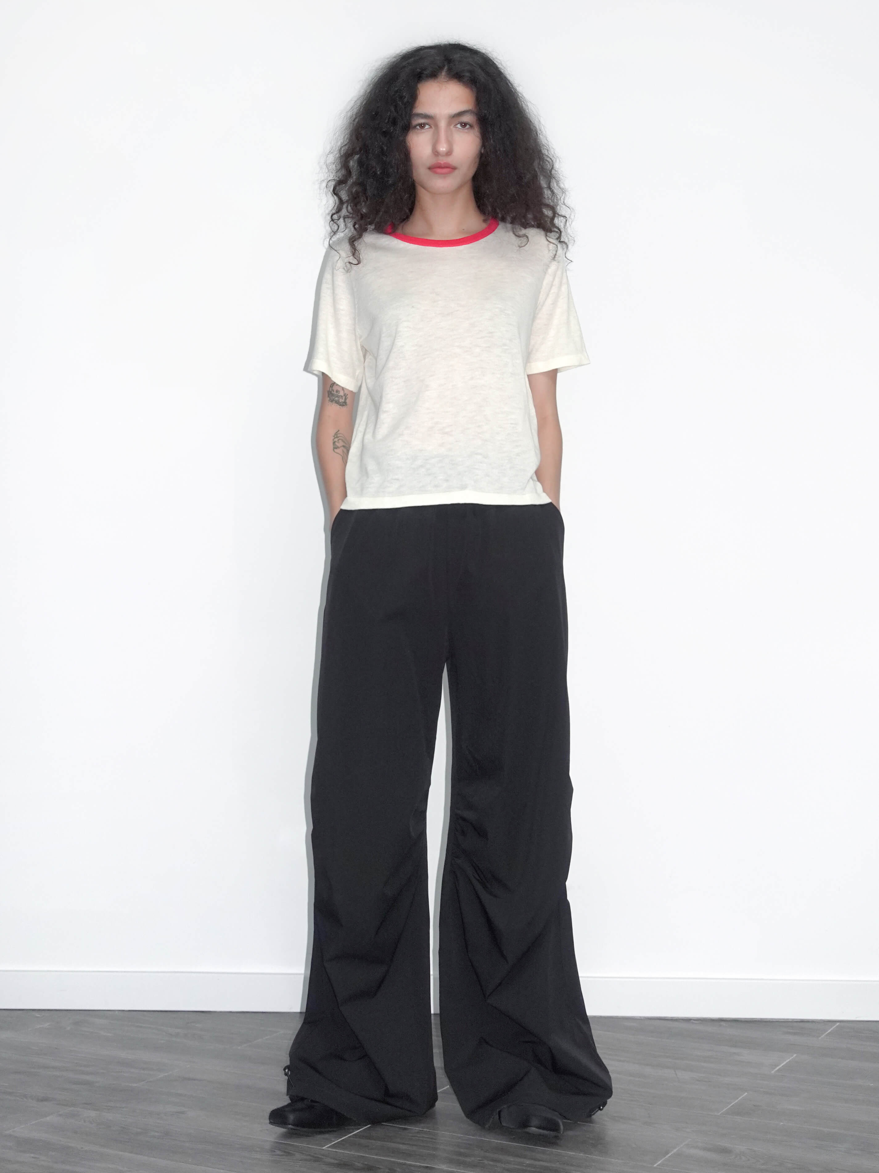 Loose Parachute Trousers with Elastic Waist-17