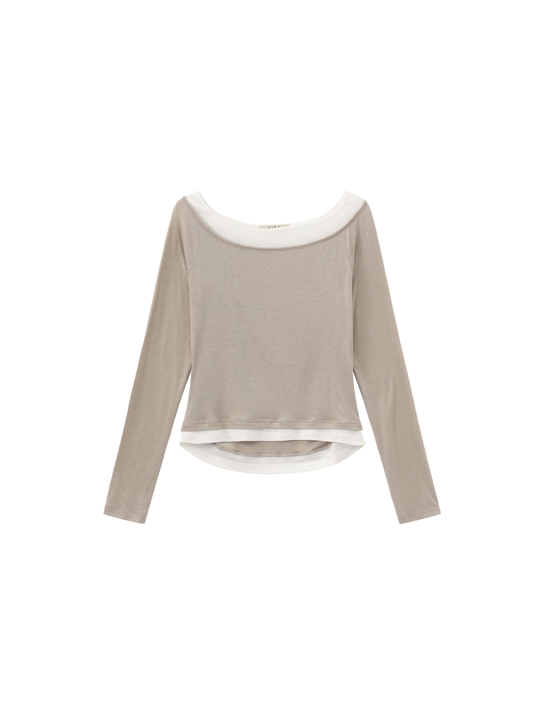 CUBIC Tencel Wool Blend Off-Shoulder T-Shirt-15