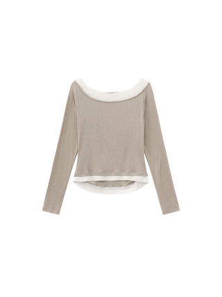 CUBIC Tencel Wool Blend Off-Shoulder T-Shirt