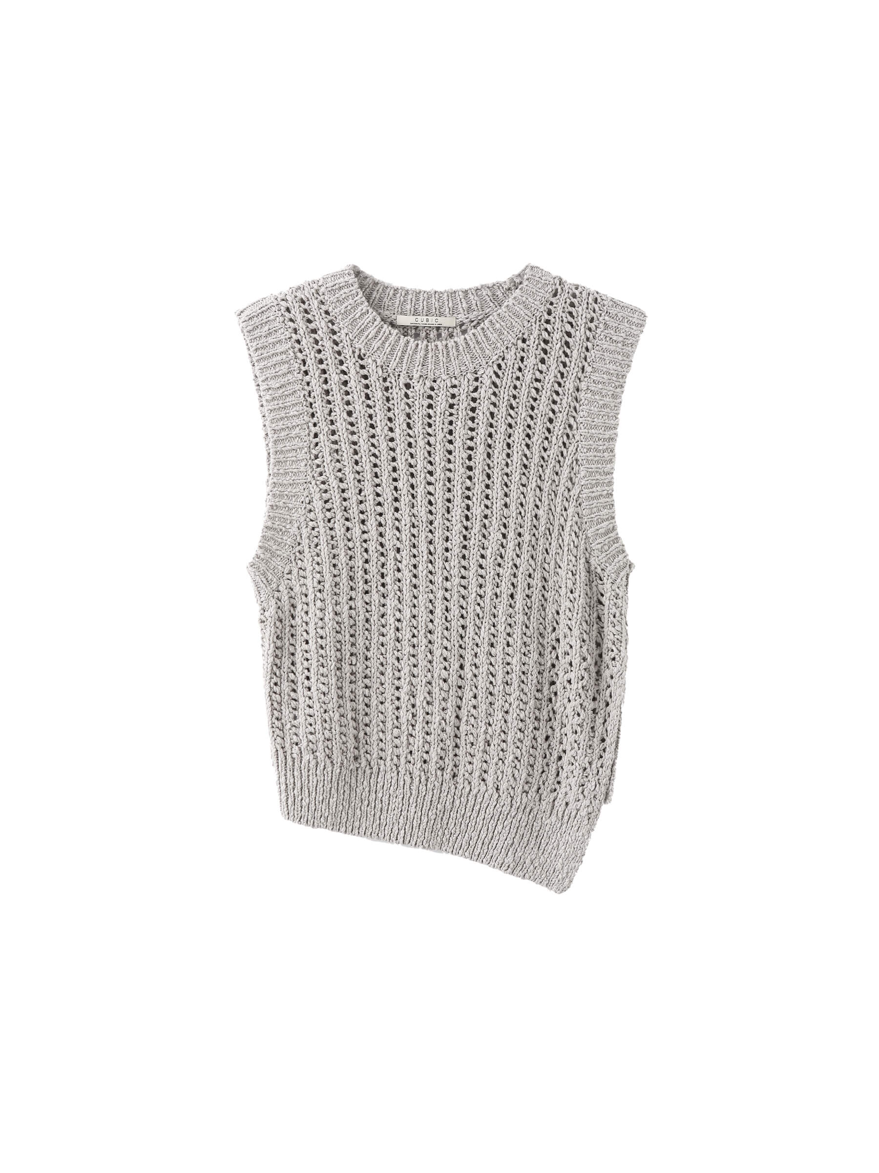 Cropped Asymmetric Knit Vest-17
