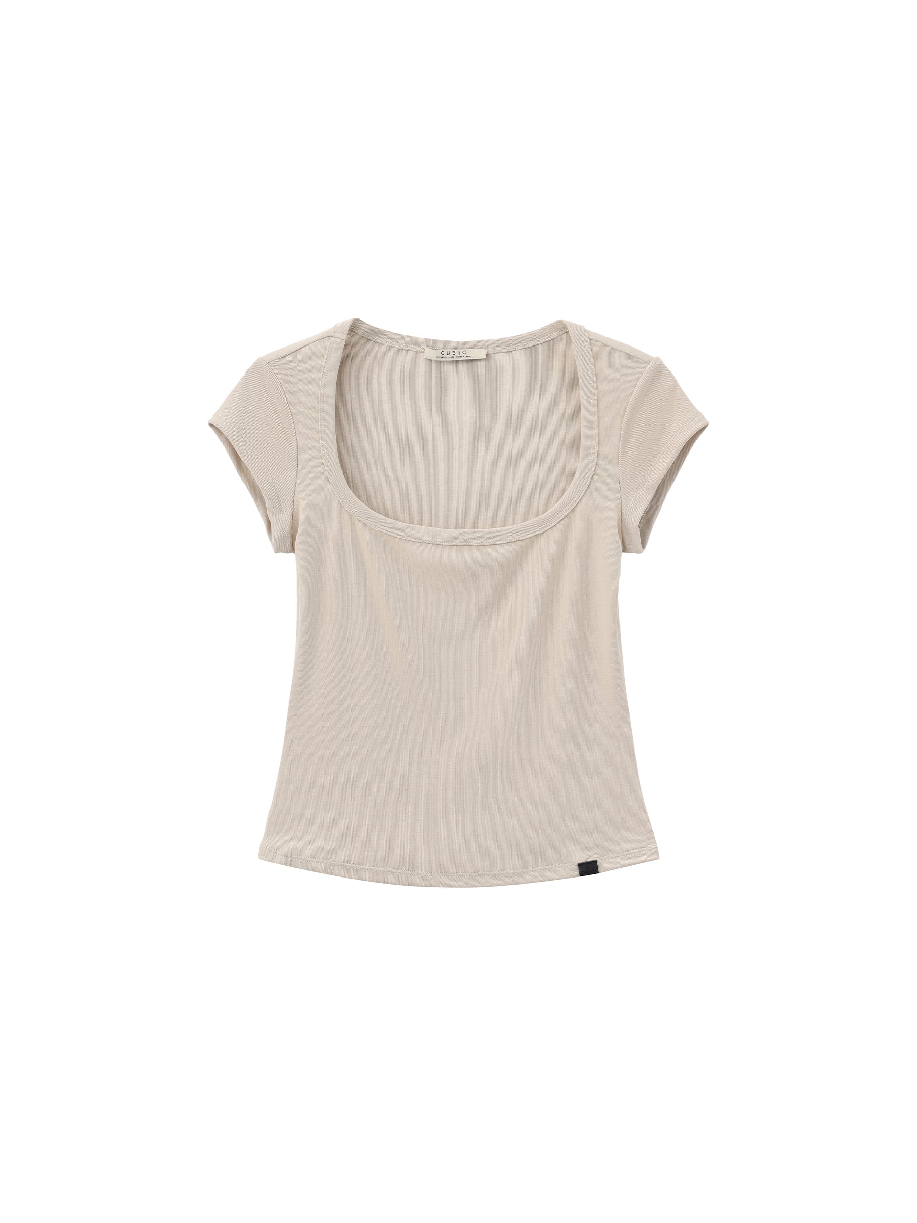 CUBIC Modal Square Neck Short-sleeved T-shirt-15