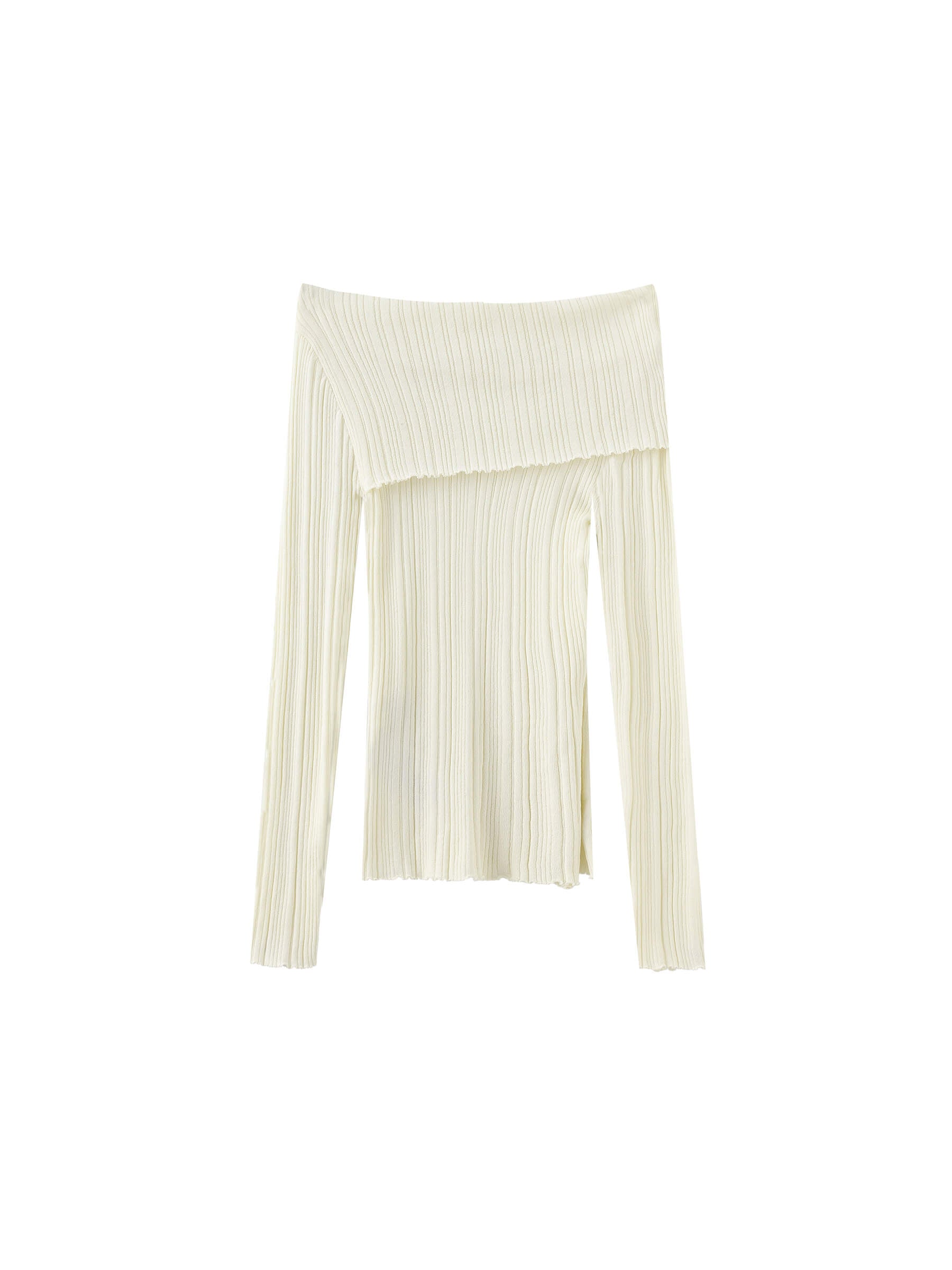 Off-Shoulder Long Sleeve Fitted Top-17