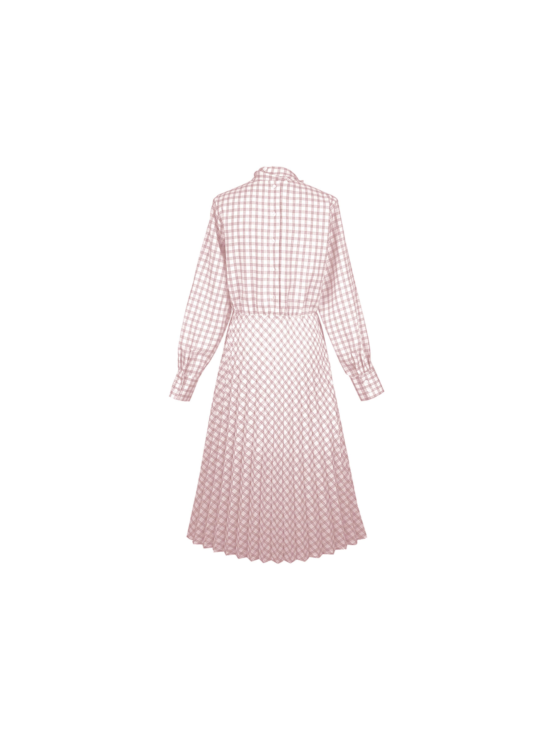 Tartan Neck Tie A-line Dress-18