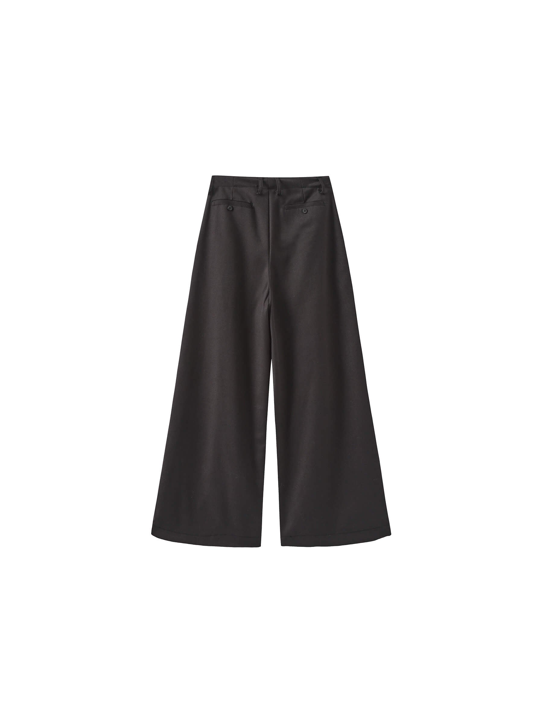 ONE BY CUBIC Pleated Wide Leg Wool Blend Trousers-18