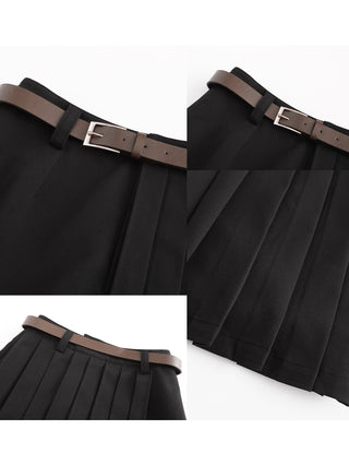 Asymmetric Pleated Mini Skirt