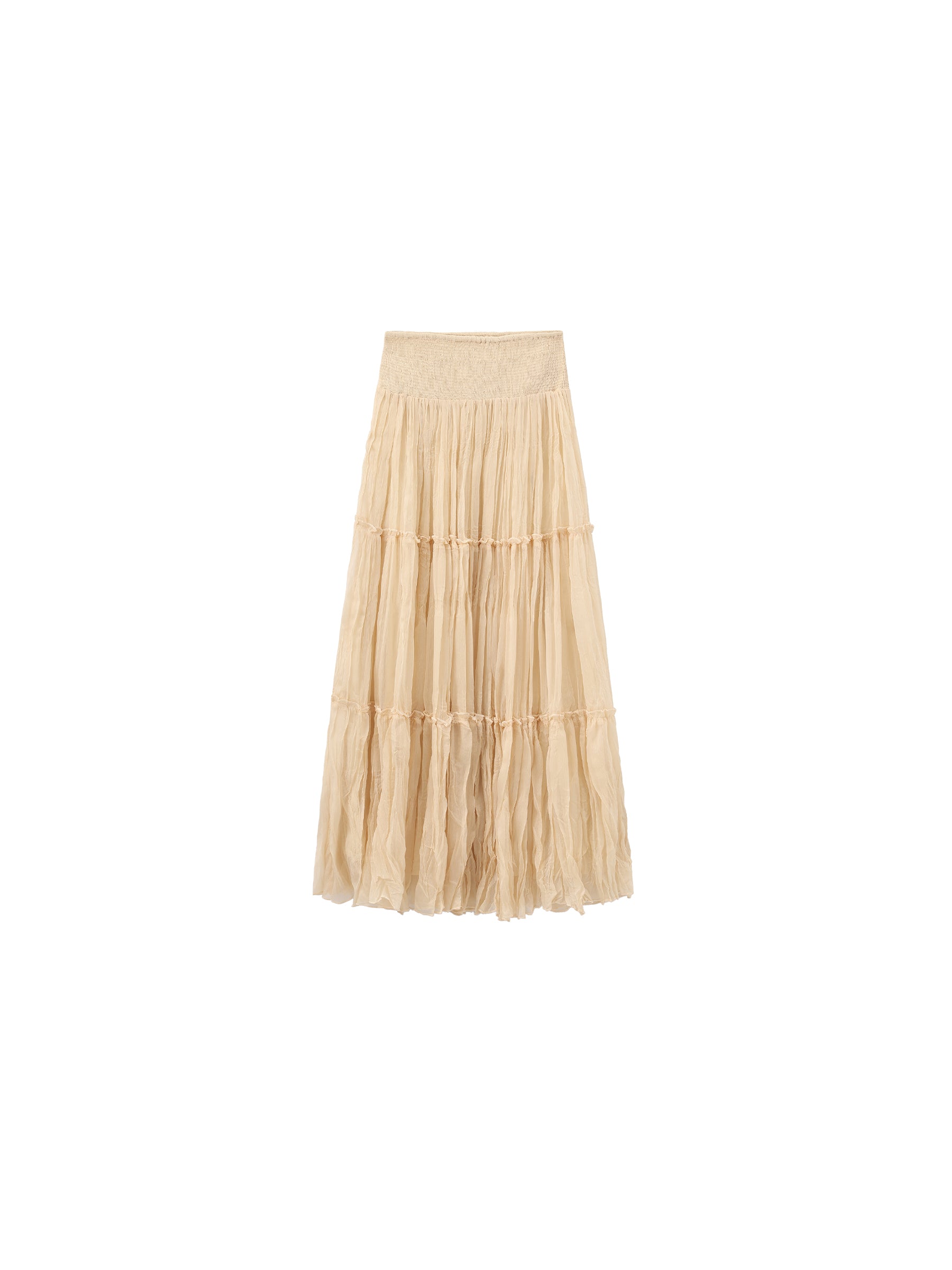 CUBIC Pleated and Gathered Design Tulle Skirt-16