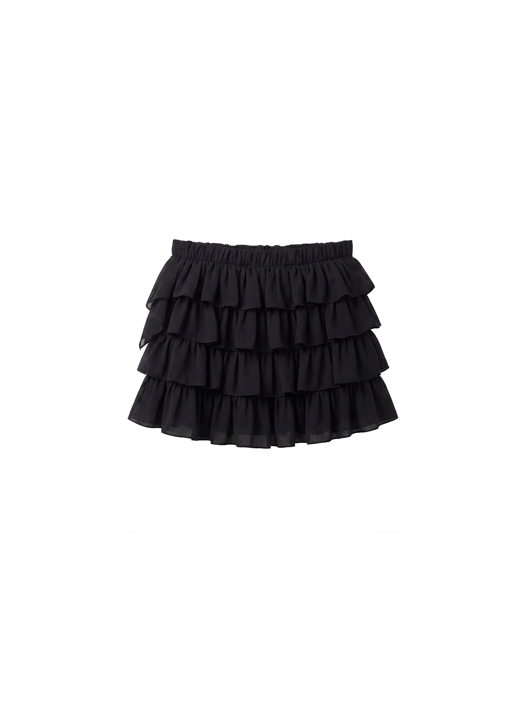 CUBIC Layered Ruffle Tiered Mini Skirt-16