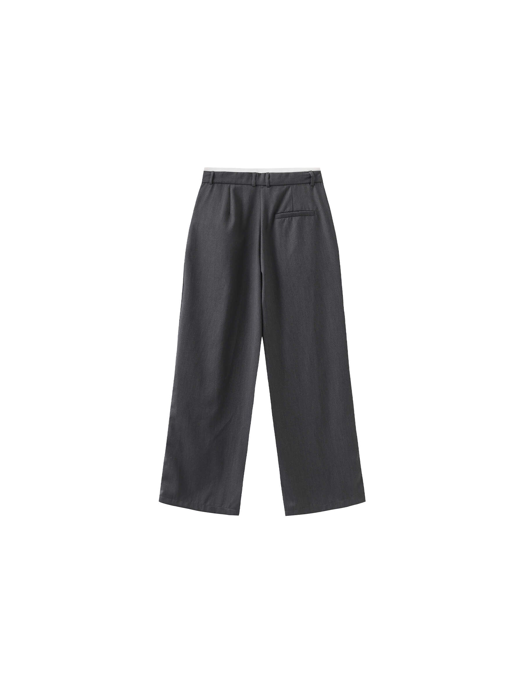 Slim Wide Leg Straight Casual Trousers-18