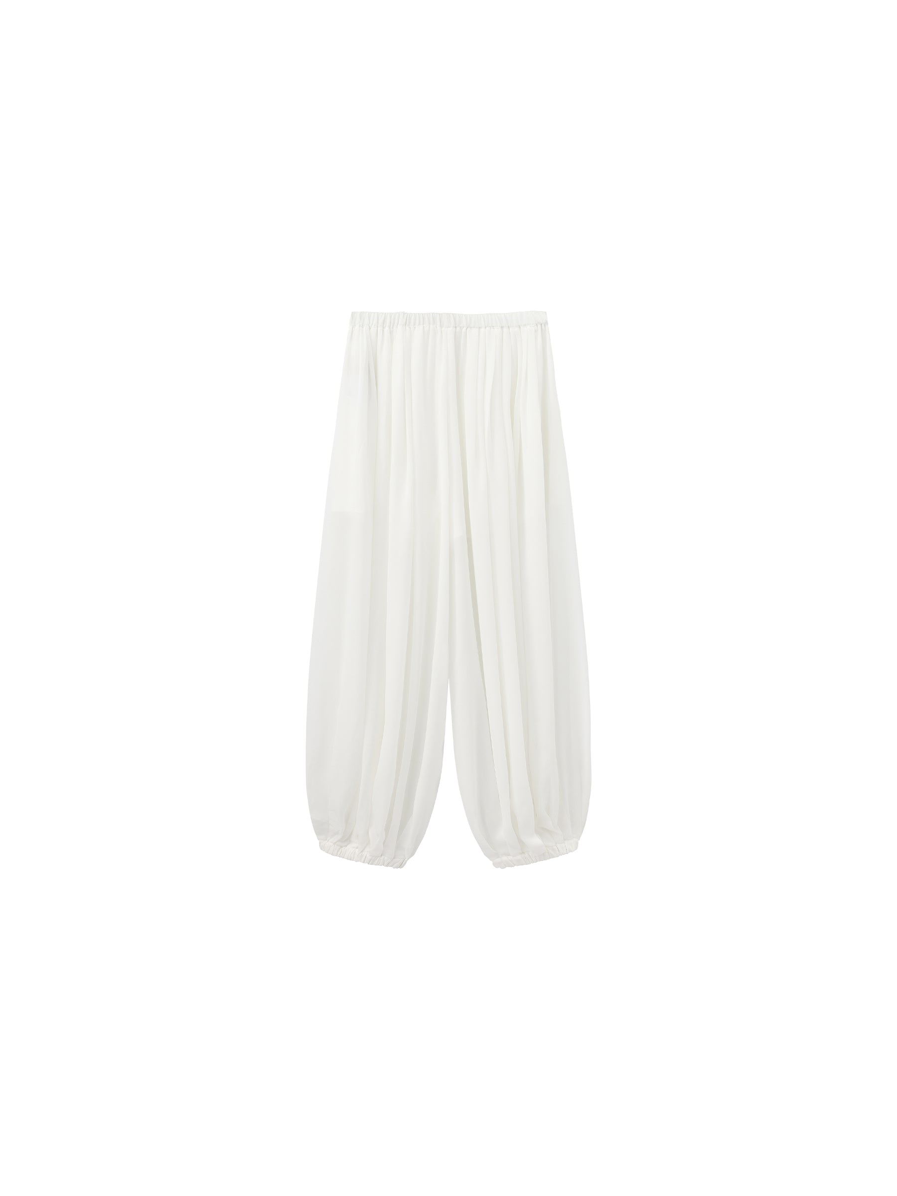Pleated Balloon-Leg Elastic-Waist Trousers-16