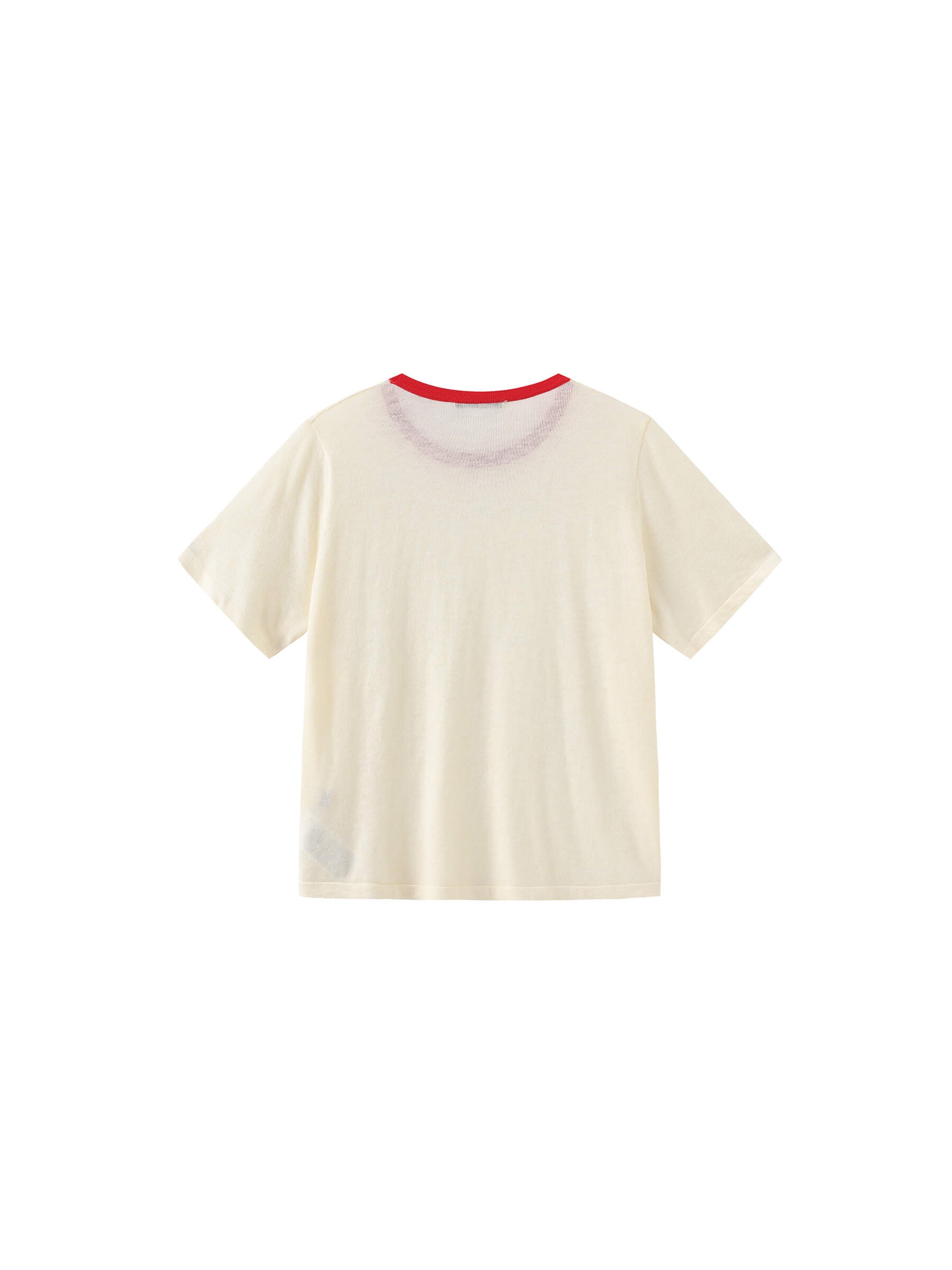 Contrast Color T-shirt with Wool Blend-14