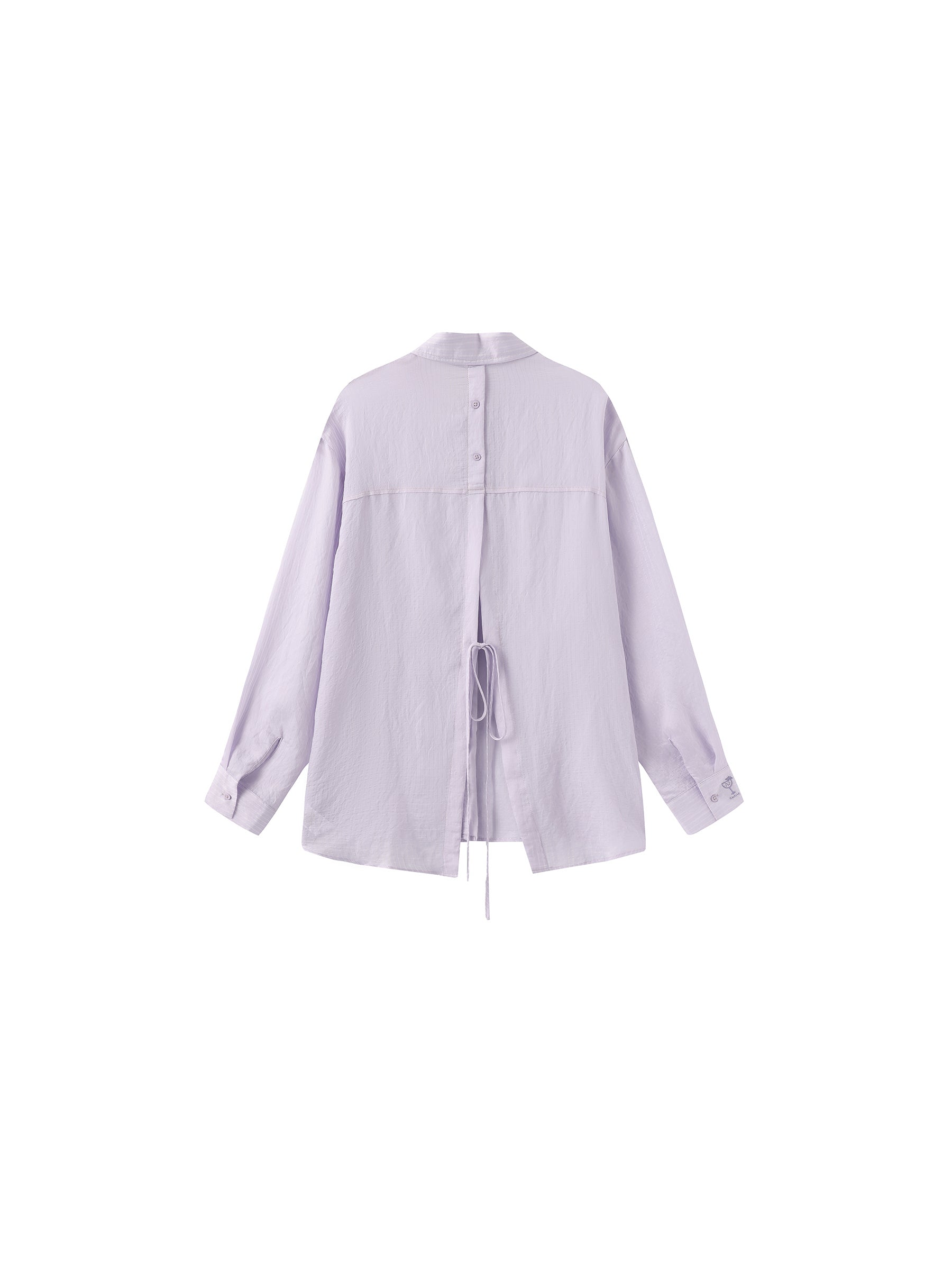 Semi-Sheer Oversized Striped Pattern Shirt-18