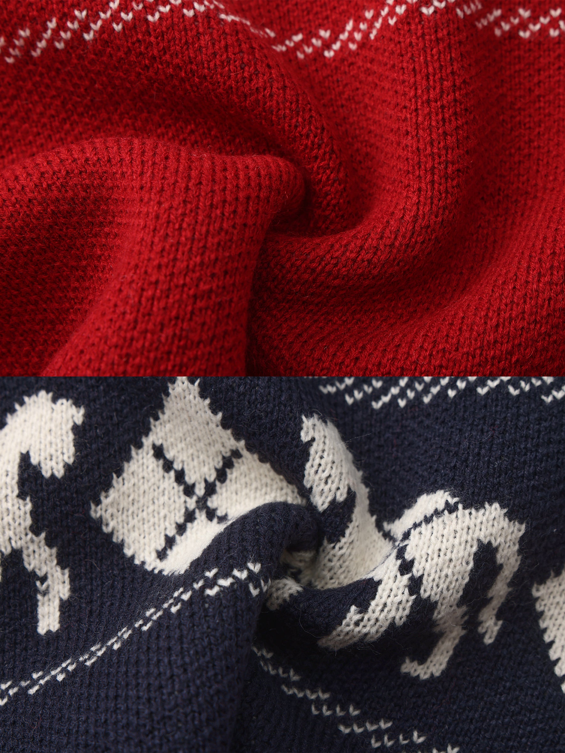 Horse Pattern Diamond Zip-Up Knit Cardigan-18